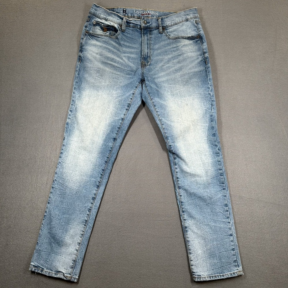 U.S. Polo Assn Denim Co. Jeans Mens 35x30 Blue Straight Activate Stretch Whisker